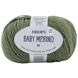 Lana Baby Merino - DROPS - 38-verde-oliva-mix