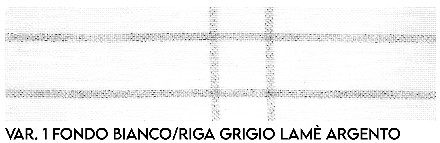 Tovagliato BOSTON BIANCO/ARGENTO - F.lli Graziano - x8-180x230-da-rifinire