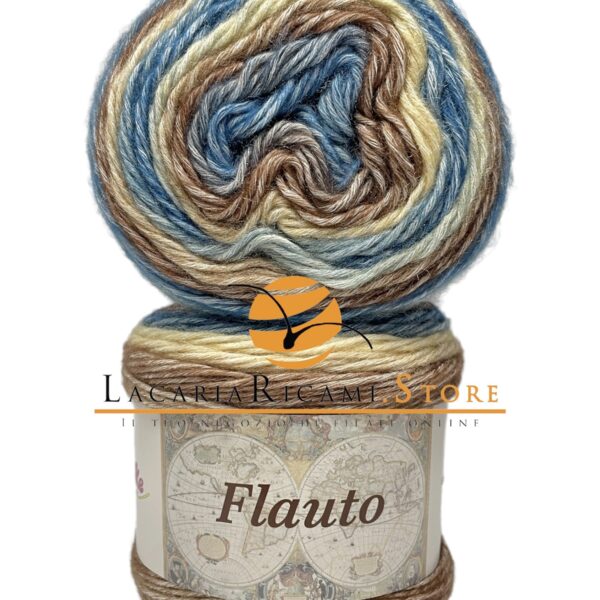 Cotone FLAUTO - Silke - 71 - BLU/MARRONE/ECRU'