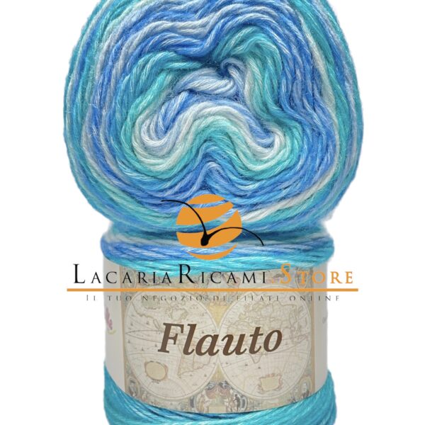 Cotone FLAUTO - Silke - 73 - BLU/VERDE MARE/PANNA